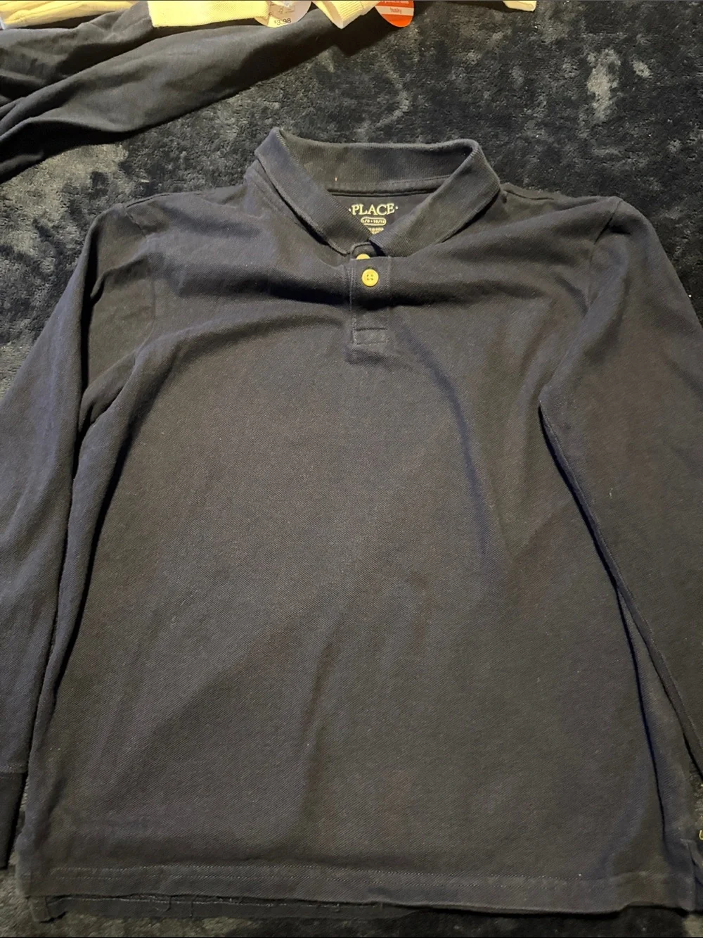 The Children's Place Black Long-Sleeve Polo Shirt navy blue